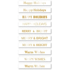 Memory Box Holiday Wishes Foil Greetings White Tabs st018
