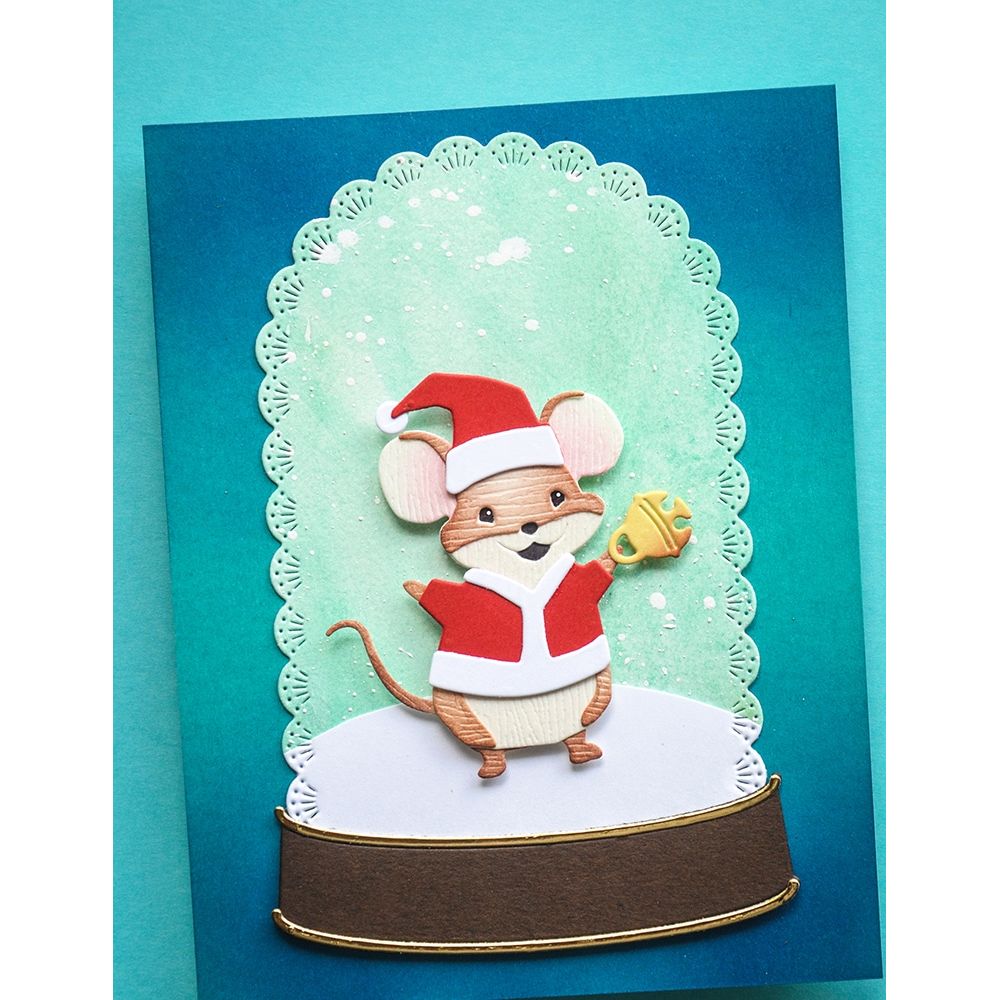 Memory Box Jingle Mouse Dies 94980 mouse with bell santa hat