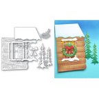Memory Box Log Cabin Scene Dies 94986 line work