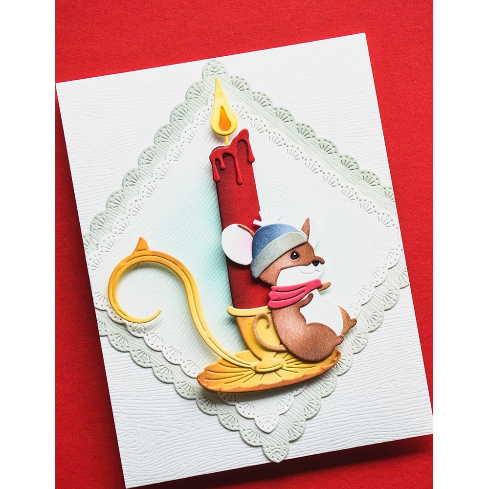 Memory Box Merrick Mouse Dies 94984 mouse sitting on candle blue hat