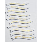 Memory Box Merry Christmas Foil Banners White Tabs st014 pieces