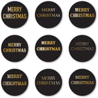 Memory Box Merry Christmas Foil Greetings Black Circle Tabs st013
