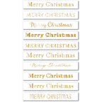 Memory Box Merry Christmas Foil Greetings Large White Tabs st034