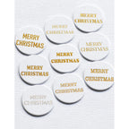 Memory Box Merry Christmas Foil Greetings White Circle Tabs st012 pieces