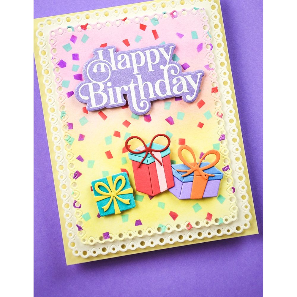Memory Box Notched Eyelet Frames Dies 94962 happy birthday