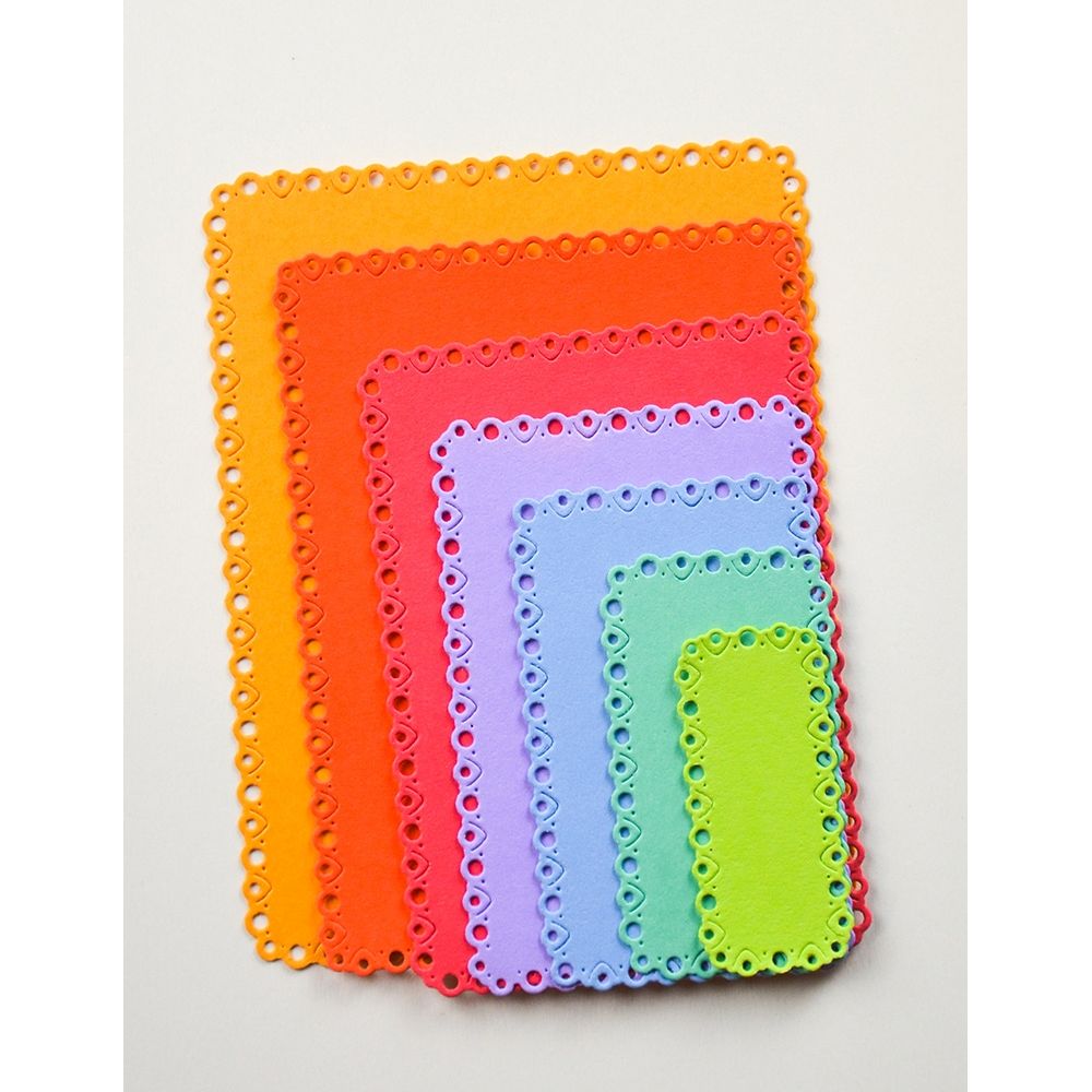 Memory Box Notched Eyelet Frames Dies 94962 rainbow