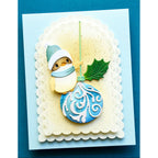 Memory Box Ollie Bird Dies 95002 blue ornament green leaf card