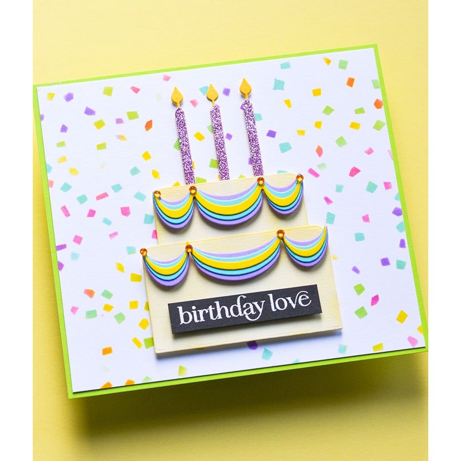 Memory Box Party Confetti Stencil Set 88632 BIRTHDAY