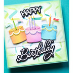 Memory Box Party Confetti Stencil Set 88632 happy BIRTHDAY