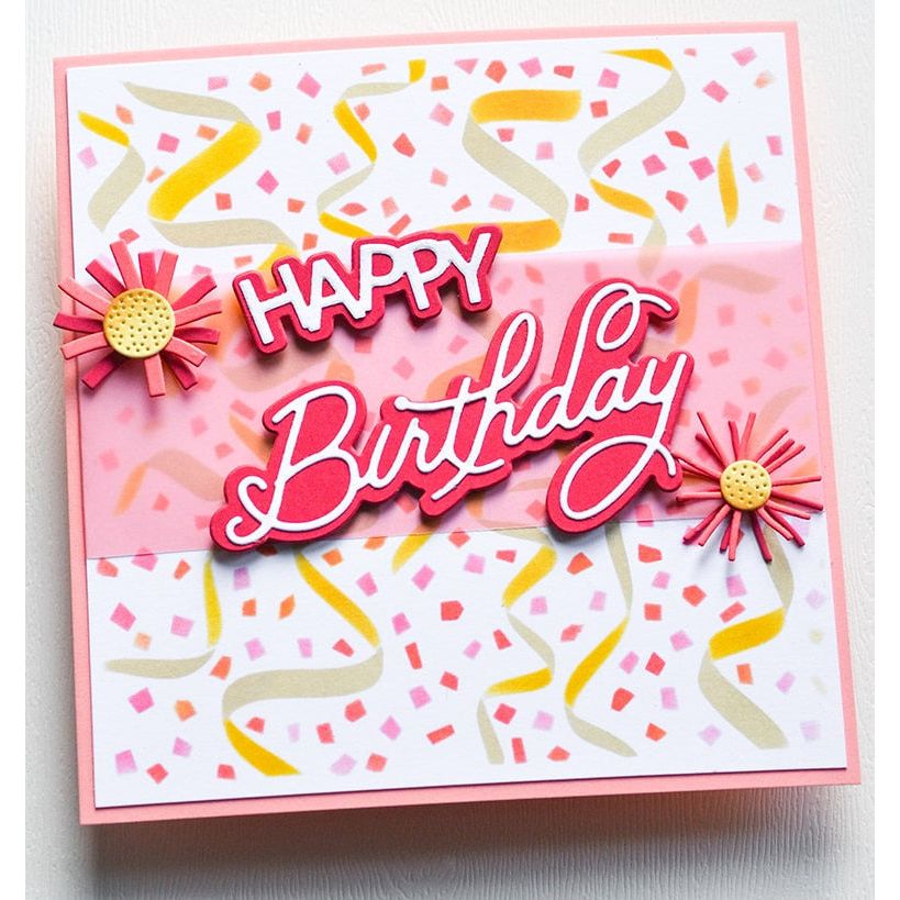 Memory Box Party Confetti Stencil Set 88632 happy birthday confetti