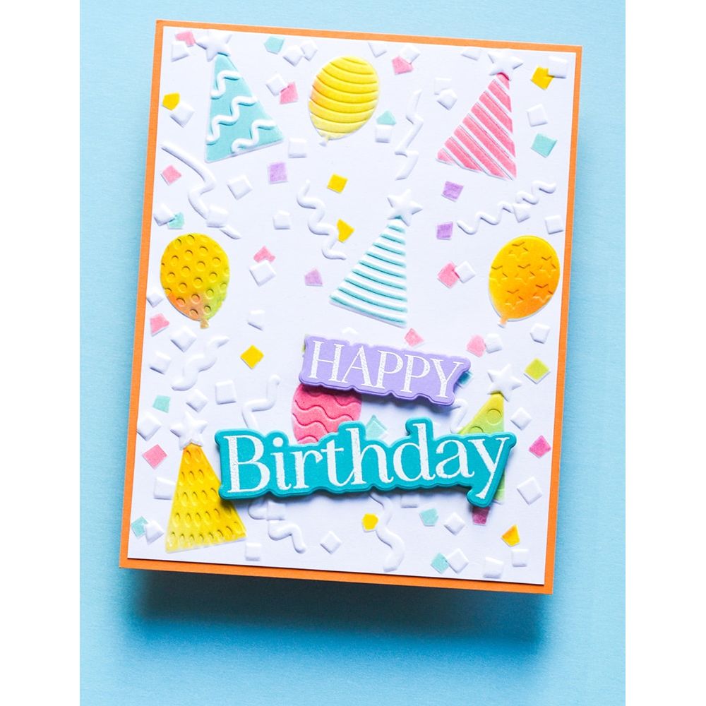 Memory Box Party Time Stencil Set 88633 happy birthday