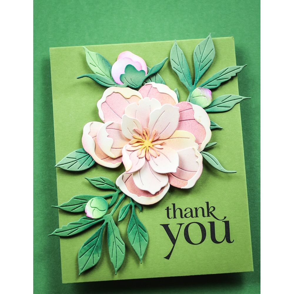 Memory Box Peony Bud Stems Dies 94876 thank you
