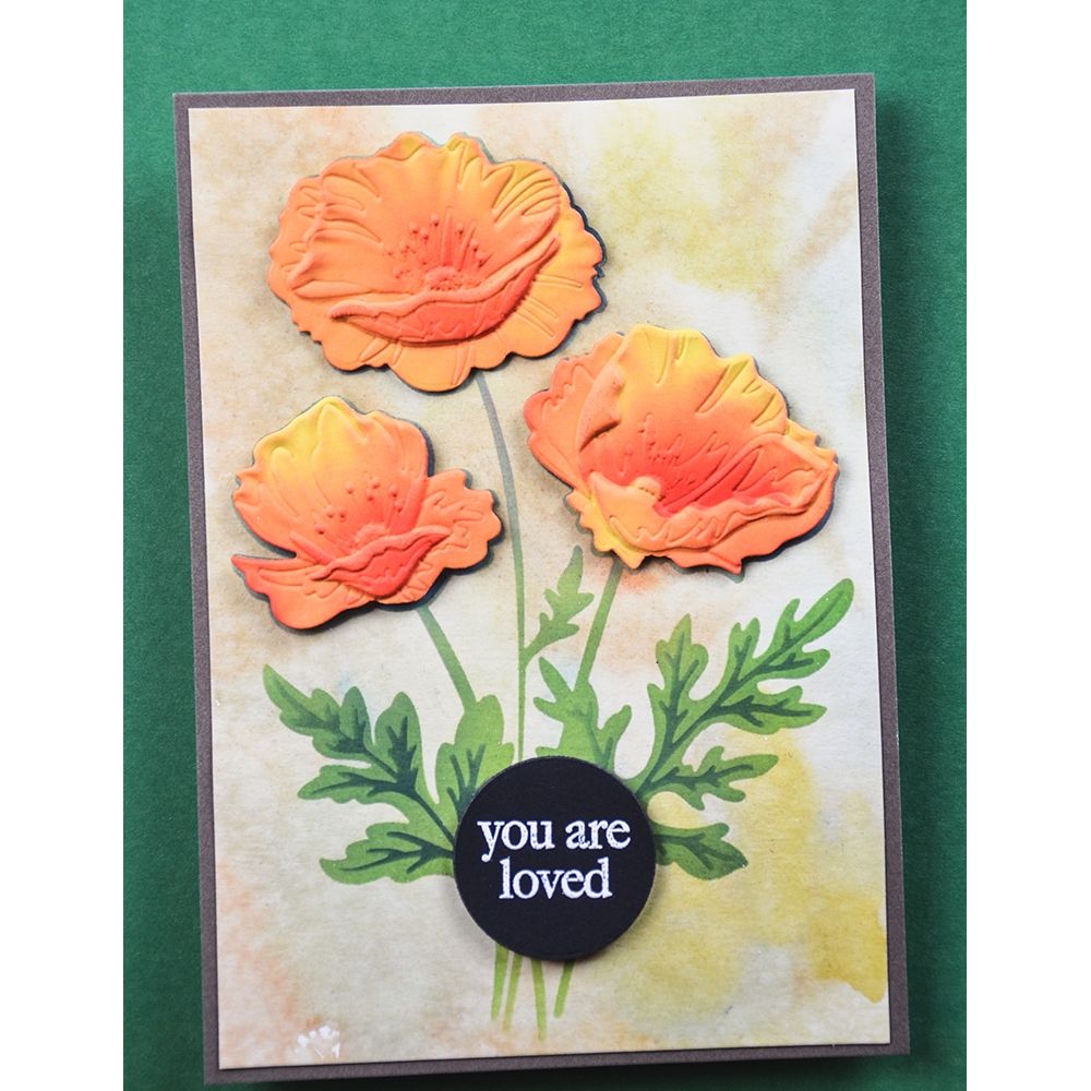 Memory Box Playful Poppies 3D Embossing Folder and Dies ef1027 loved