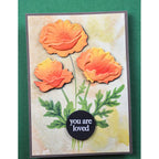 Memory Box Playful Poppies 3D Embossing Folder and Dies ef1027 loved