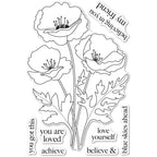 Memory Box Playful Poppies Clear Stamp Set cl5281
