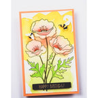 Memory Box Playful Poppies Clear Stamp Set cl5281 birthday