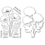 Memory Box Playful Poppies Clear Stamp and Die Set cl5281d
