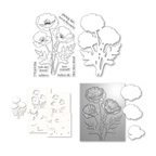 Memory Box Playful Poppies Folder, Stencils, Dies and Stamps Bundle

