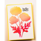 Memory Box Playful Poppies Folder, Stencils, Dies and Stamps Bundle hello