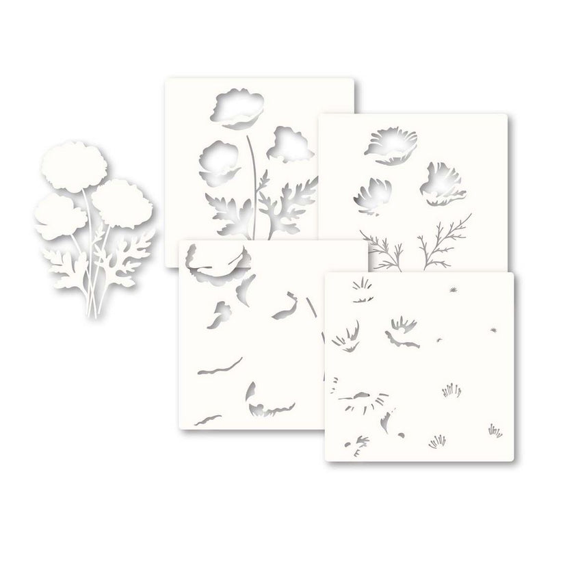 Memory Box Playful Poppies Stencil Set 88621 – Simon Says Stamp