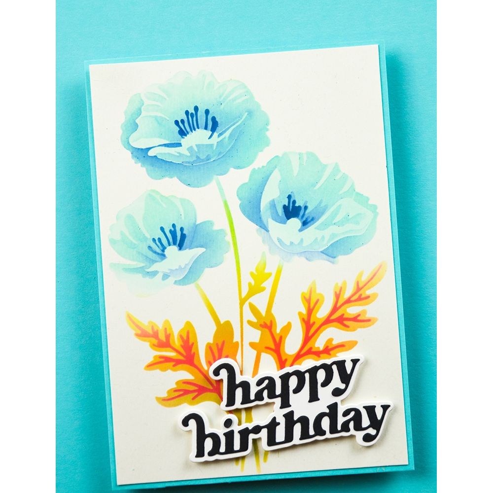 Memory Box Playful Poppies Stencil Set 88621
