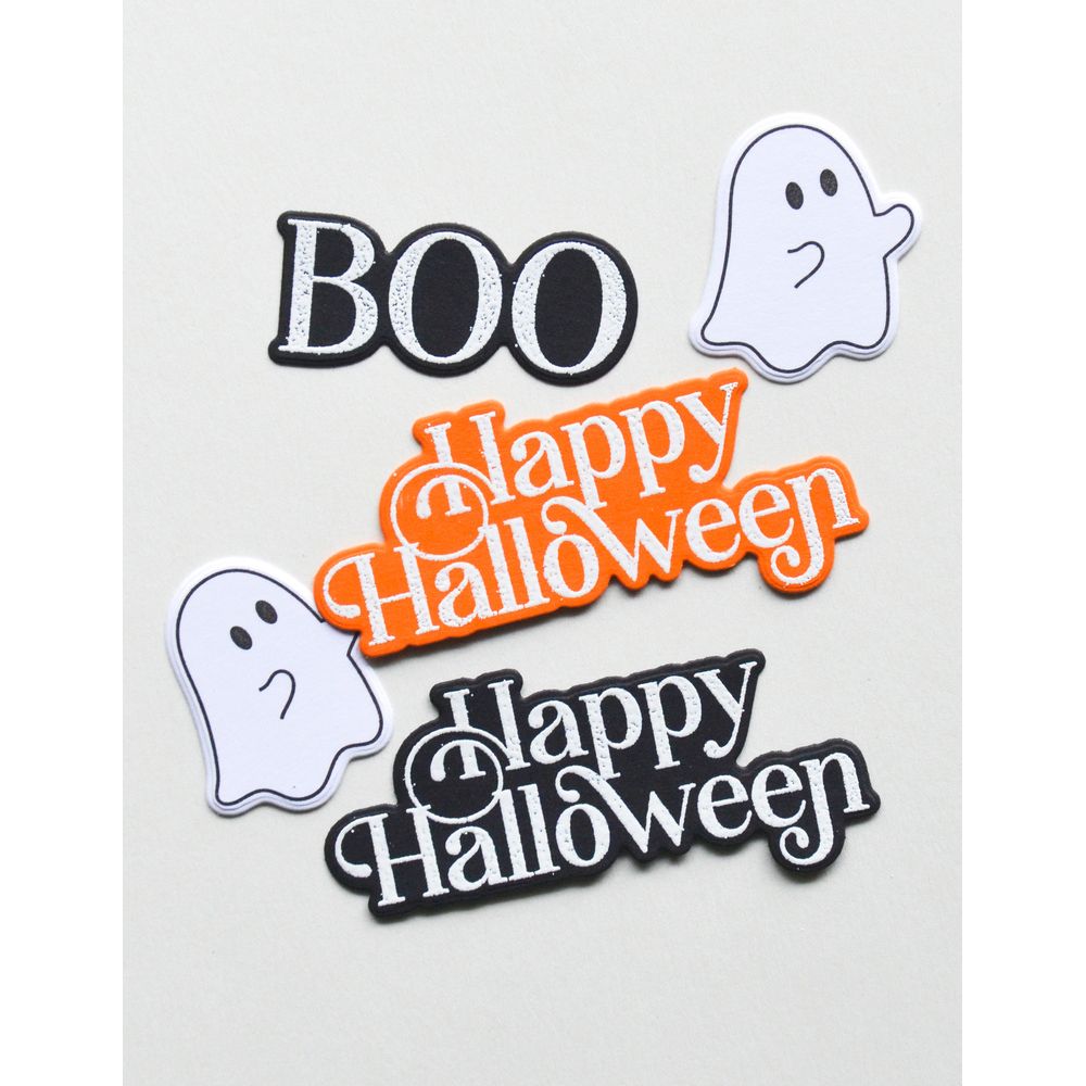 Memory Box Pumpkin Kisses Clear Stamp and Die Set cl5293d ghosts boo happy halloween