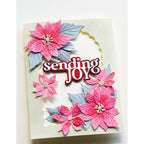Memory Box Sending Joy Timeless Script Dies 94999 pink garland sending joy card