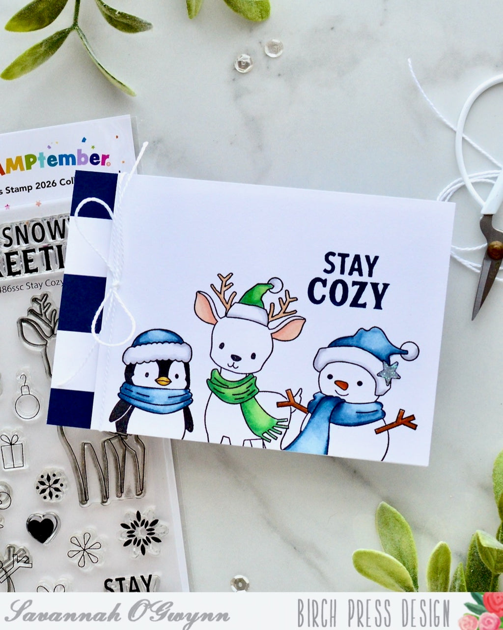 Memory Box Stay Cozy STAMPtember Exclusive Stamps 3486ssc Holiday Card Cute Critter Line | color-code:ALT01