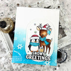 Memory Box Stay Cozy STAMPtember Exclusive Stamps 3486ssc Holiday Card Snowy Greetings