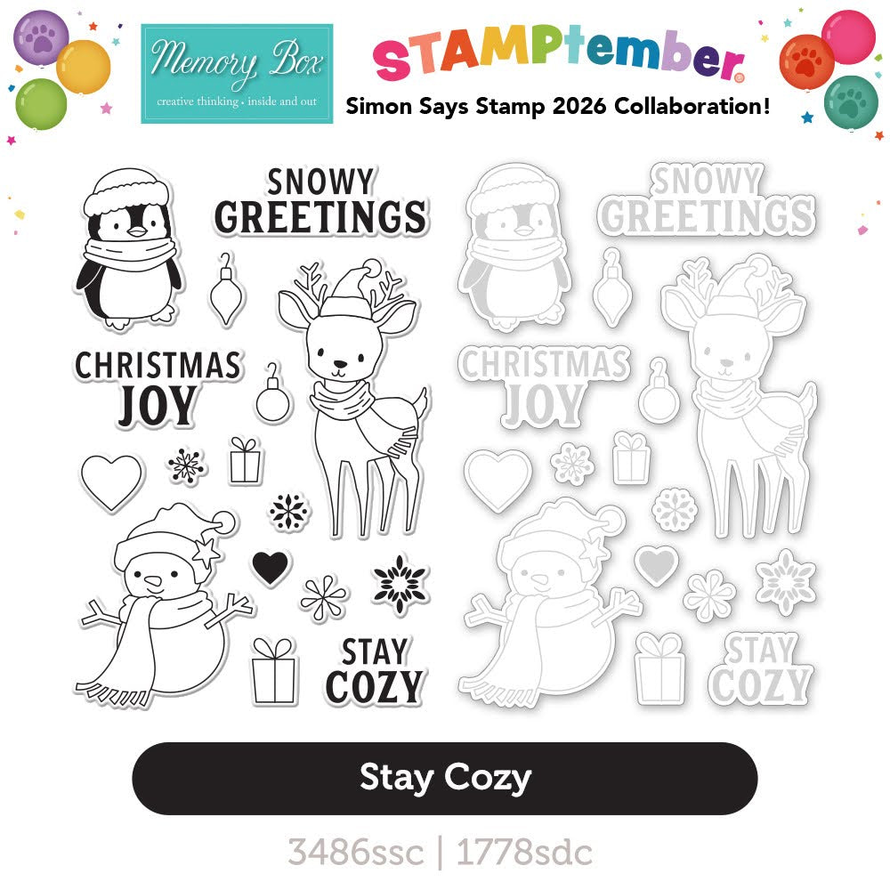 Memory Box Stay Cozy STAMPtember Exclusive Stamps and Dies