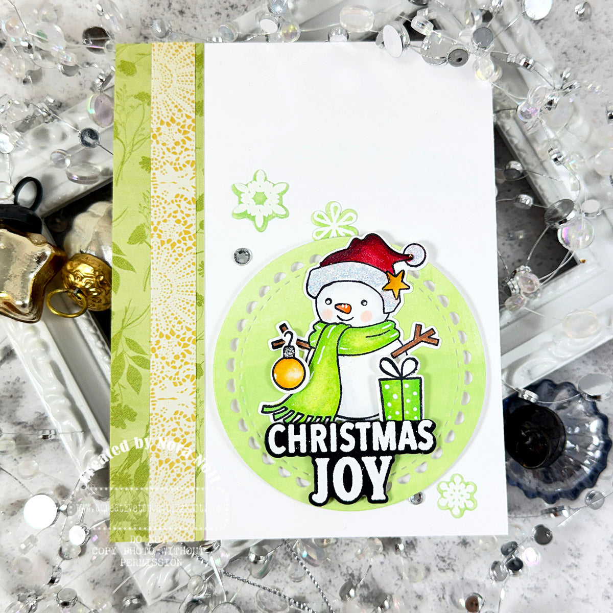 Memory Box Stay Cozy STAMPtember Exclusive Stamps and Dies Holiday Card Green Scarf