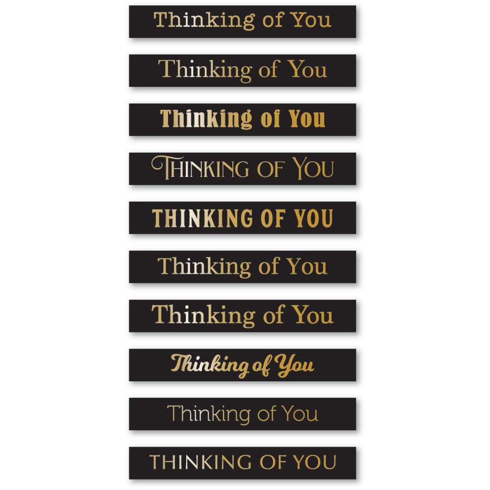 Memory Box Thinking of You Foil Greetings Black Tabs st031