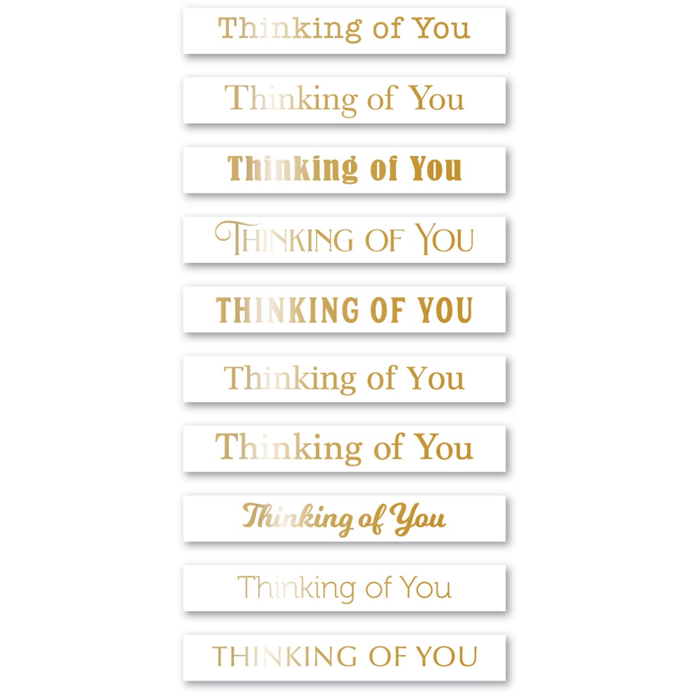 Memory Box Thinking of You Foil Greetings White Tabs st030