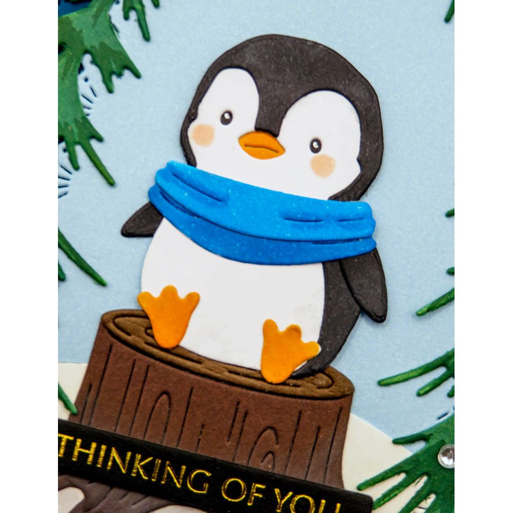 Memory Box Tree Stump Dies 94970 penguin sitting on tree stump blue scard