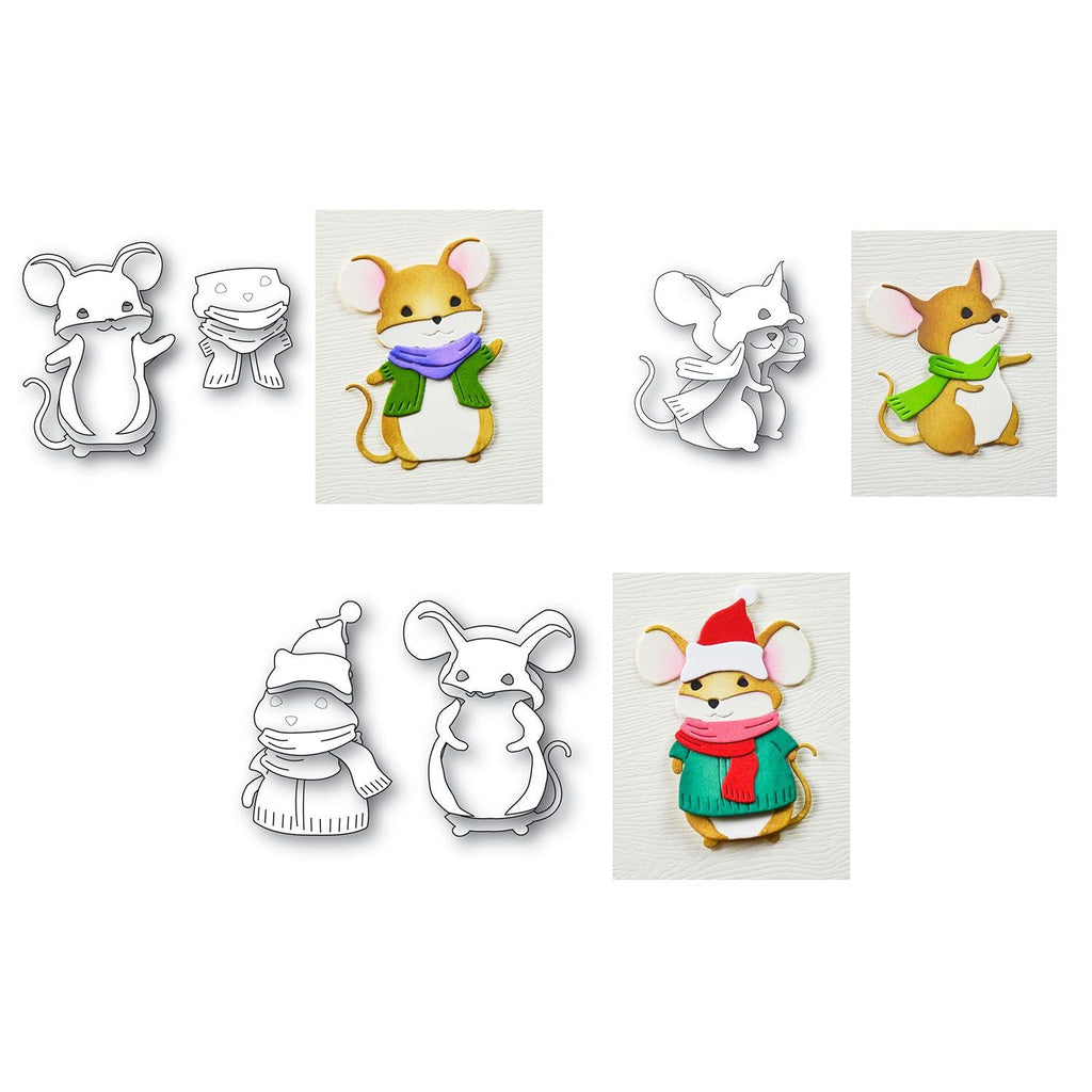 Memory Box Village, Buster and Happy Mice Die Bundle assembly