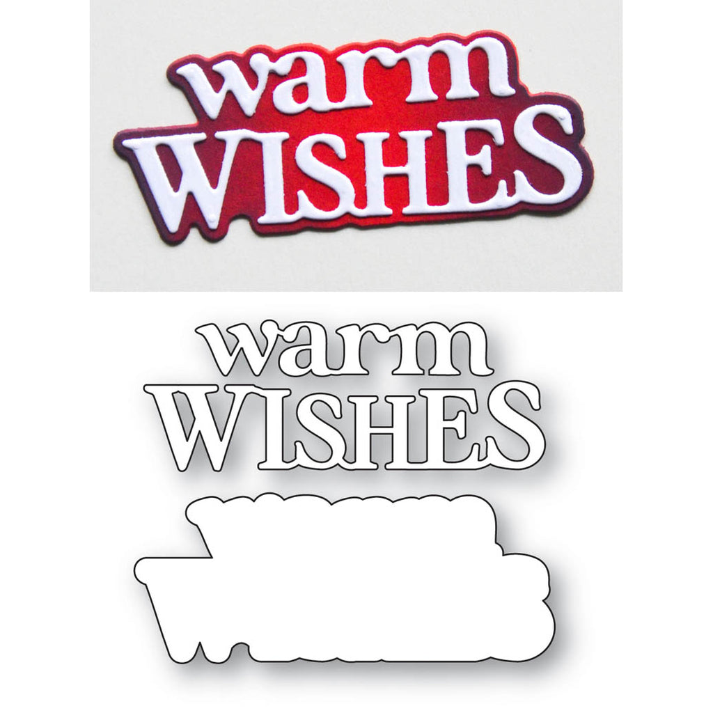 Memory Box Warm Wishes Timeless Script Dies 95003 outline