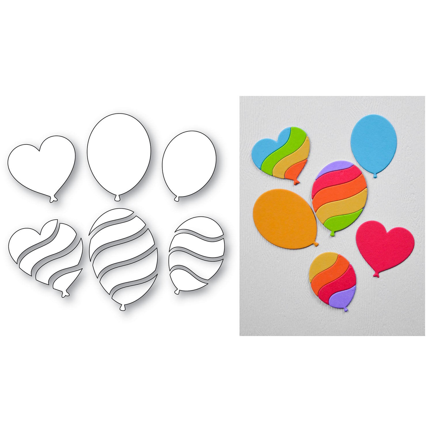 Memory Box Wavy Balloons Dies 94952 assembly
