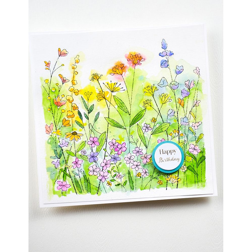 Memory Box Wildflower Field Cling Stamp cs2086 birthday