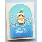 Memory Box Winter Birds Die Bundle greet hat gray leaves tis the season card