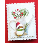 Memory Box Winter Birds Die Bundle watering tin with berries and twigs card