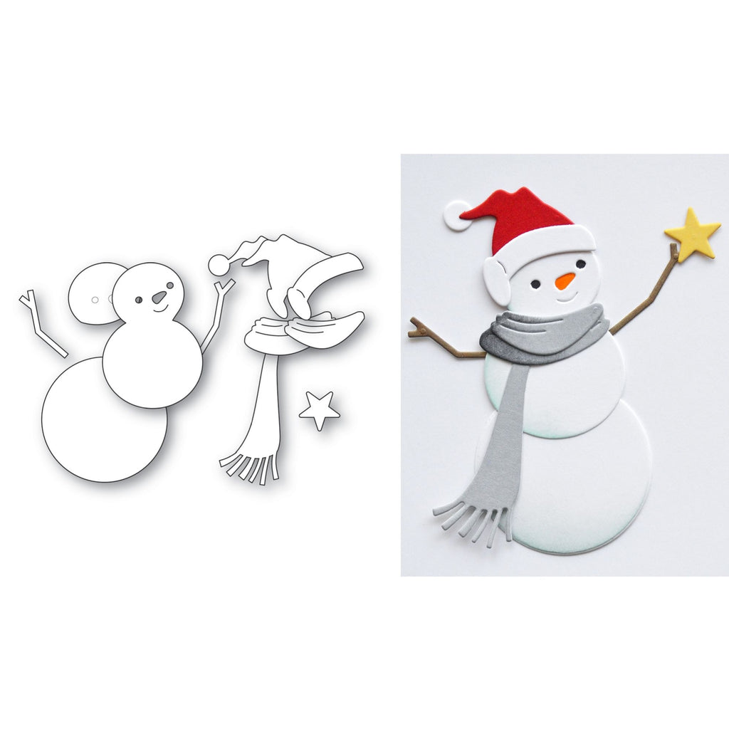 Memory Box Wishful Snowman Dies 94981 line work