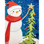 Memory Box Wishful Snowman Dies 94981 snowman holding star red scarf card
