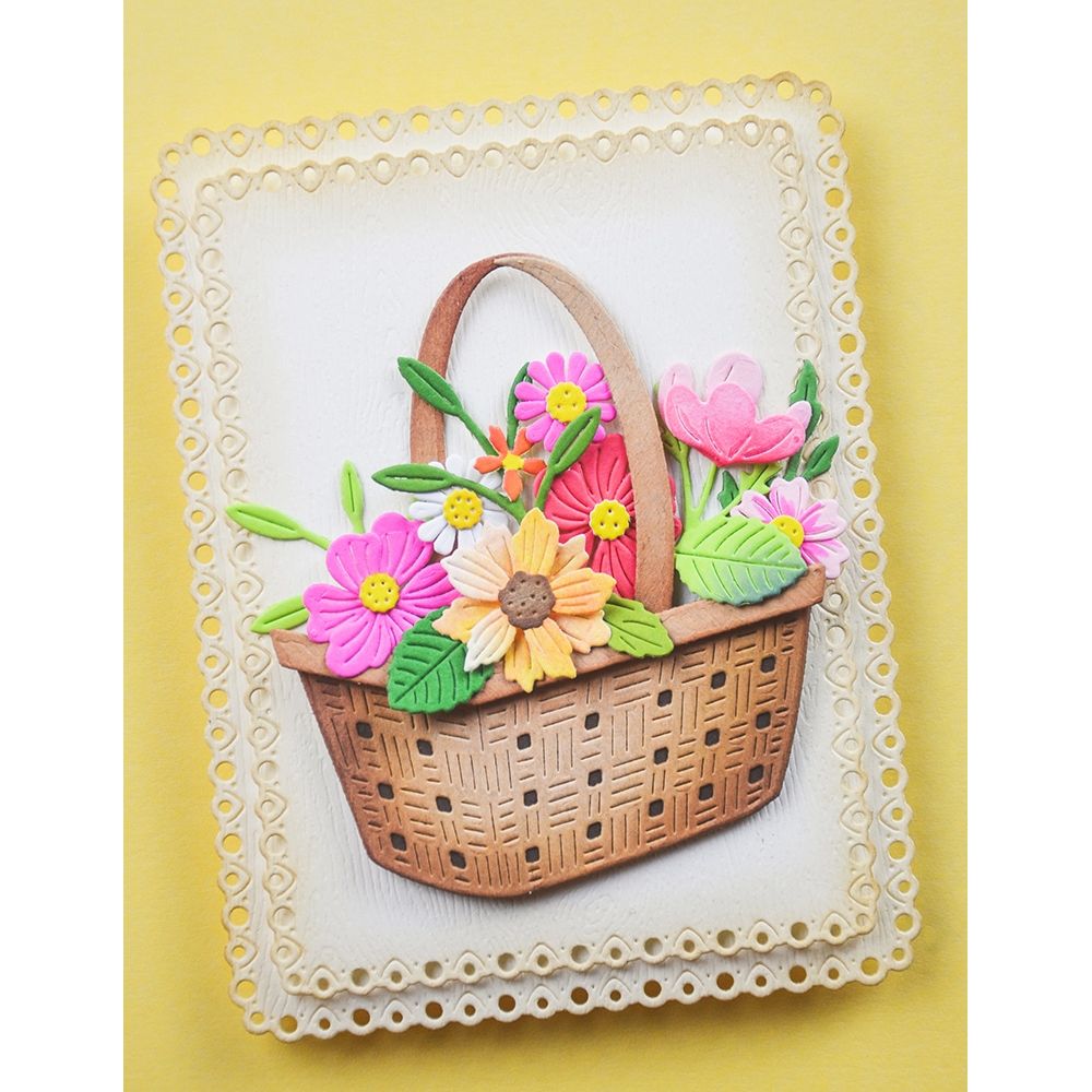 Memory Box Woven Flower Basket Dies 94941 bouquet