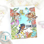 Trinity Stamps Modern Embossed Window Panel 1 Die Set tmd-228 Emelie Hessler Mermaid card