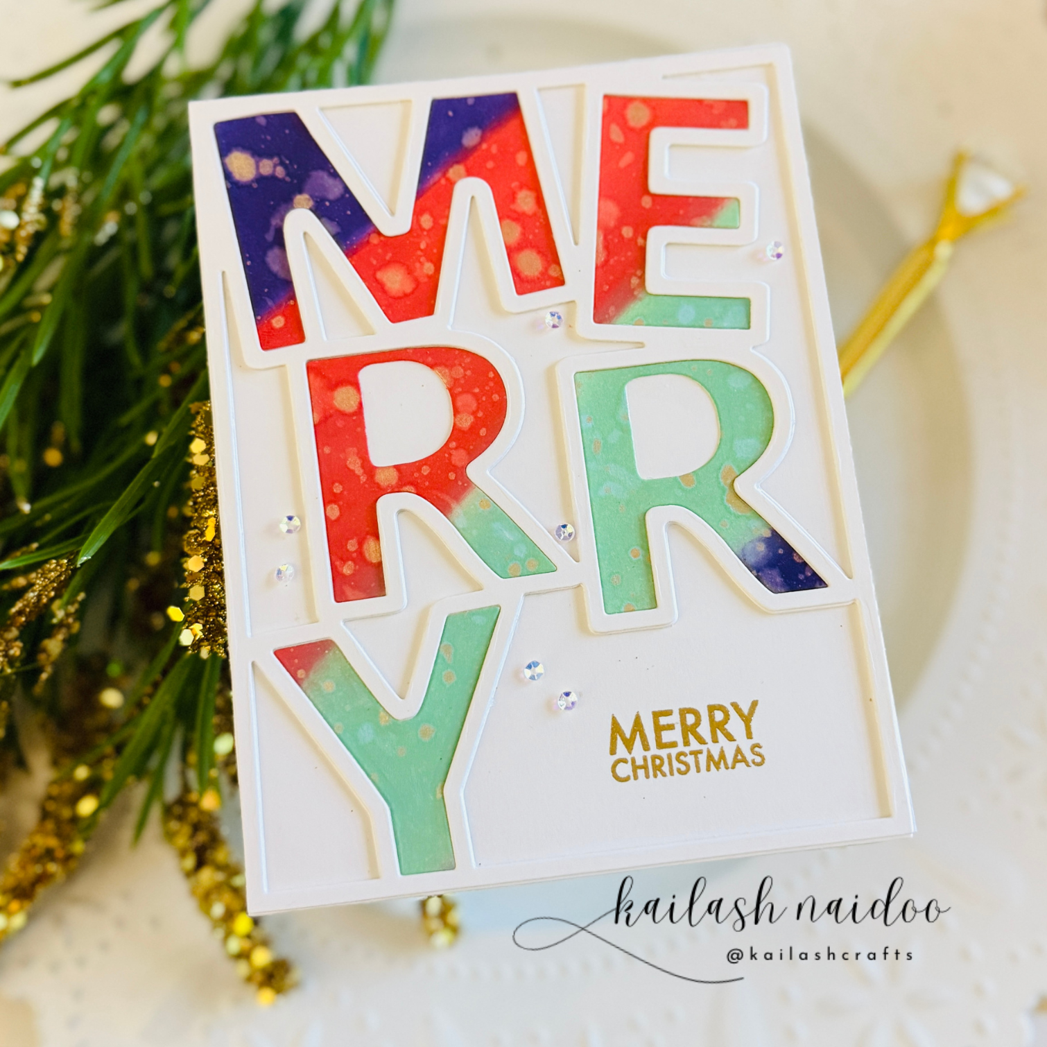 Simon Says Stamp Merry Cover Die Plate 1437mdc And Everything Nice Christmas Card
