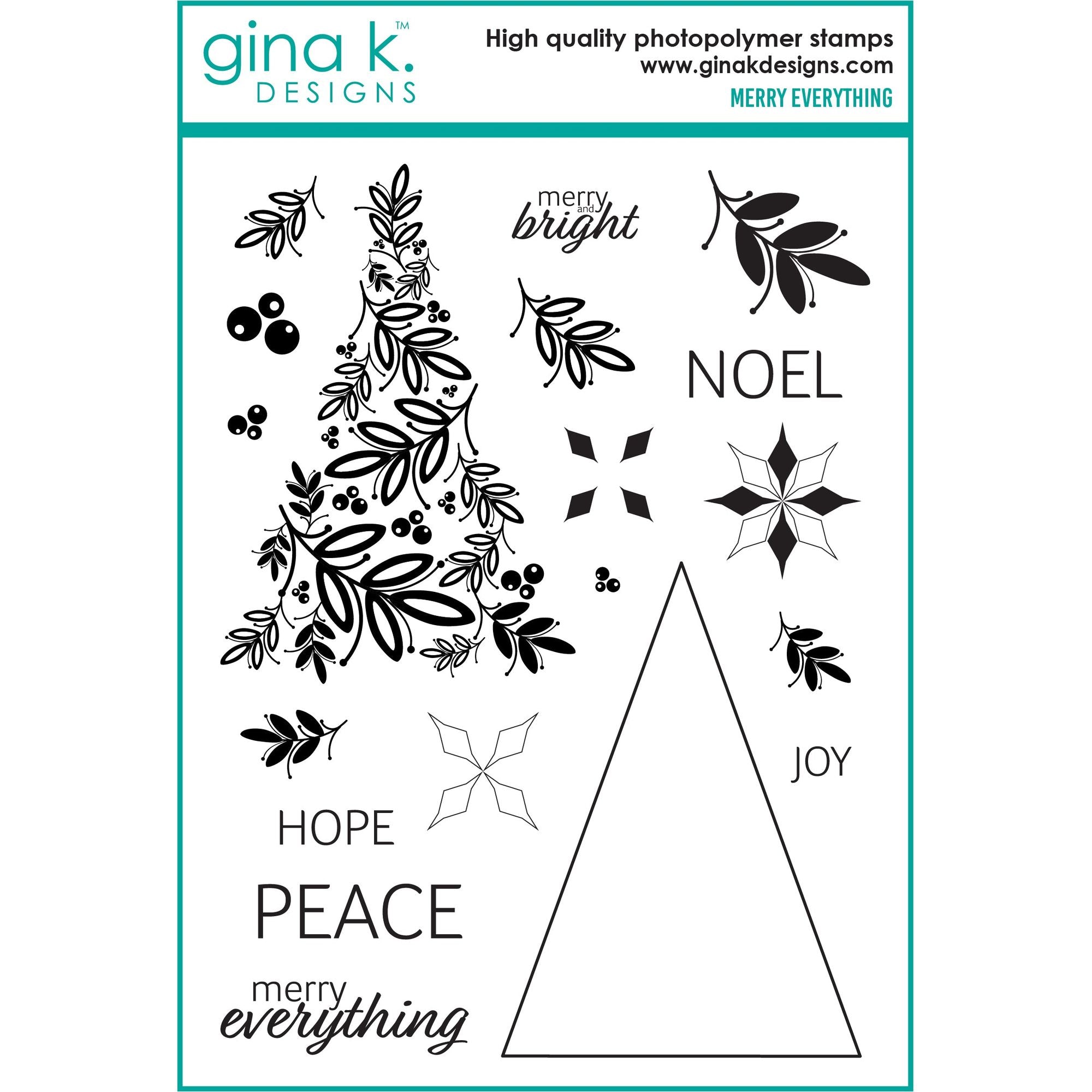 Gina K Designs Merry Everything Clear Stamps lh41