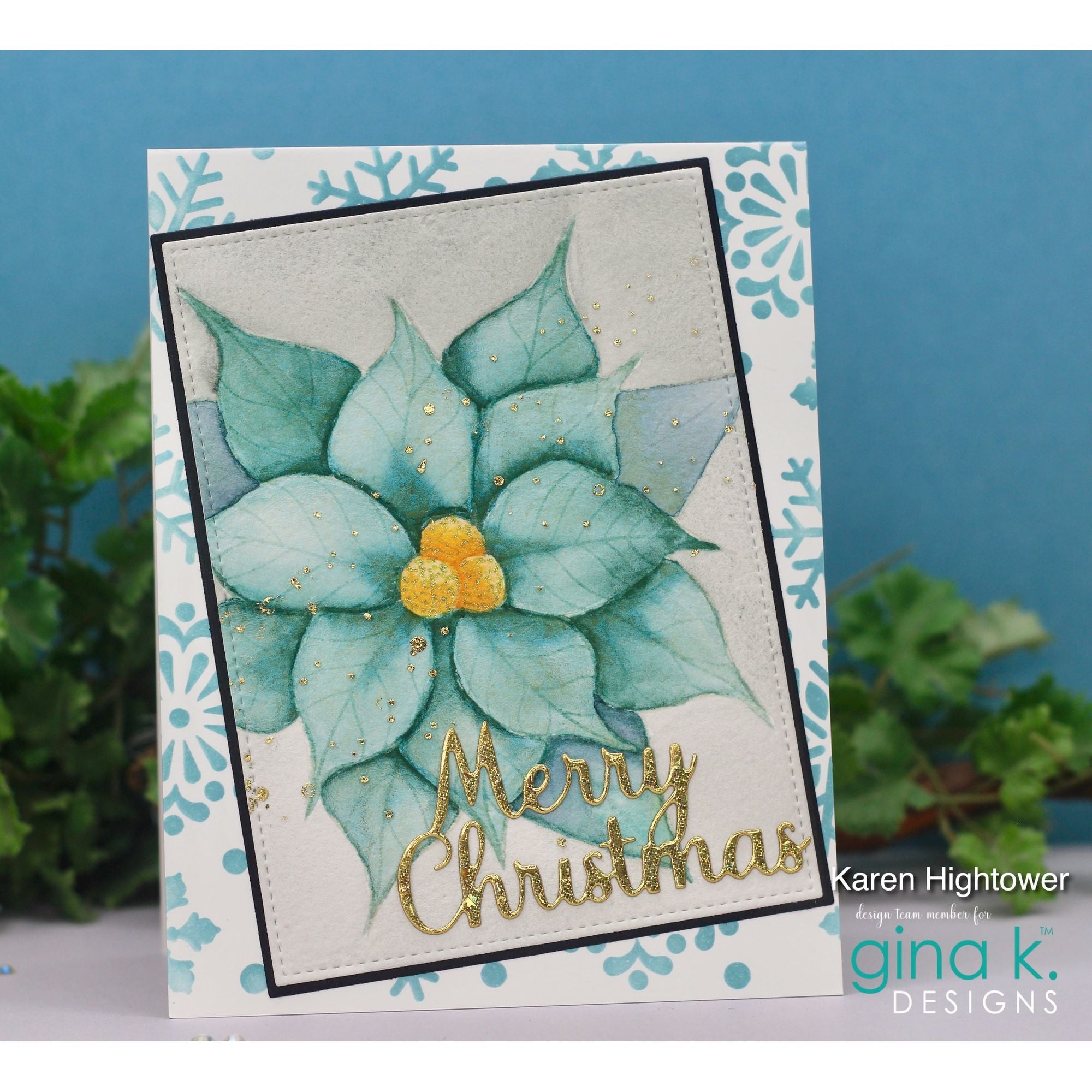 Gina K Designs Peaceful Poinsettia Stamps Dies and Stencils