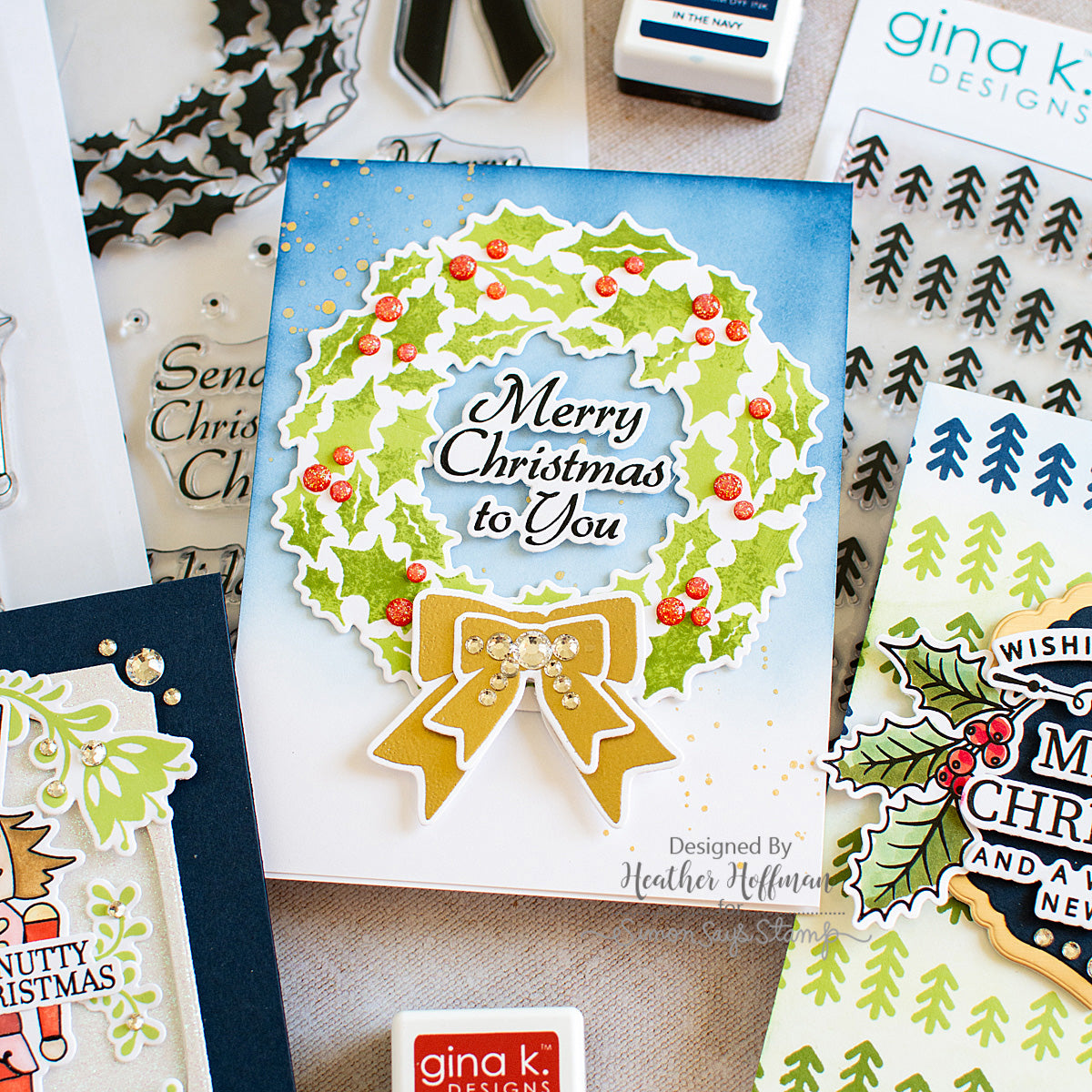 Merry Christmas to You Holly-Day Wreath Christmas Card Inspiration