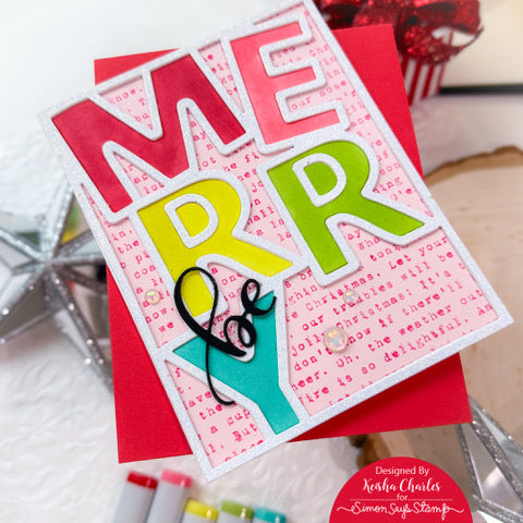 Simon Says Stamp Merry Cover Die Plate 1437mdc And Everything Nice Christmas Card | color-code:ALT05