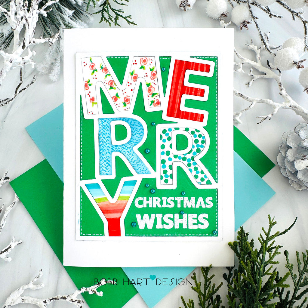 Simon Says Stamp Merry Cover Die Plate 1437mdc And Everything Nice Christmas Card | color-code:ALT02